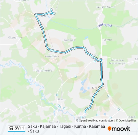 Автобус SV11: карта маршрута