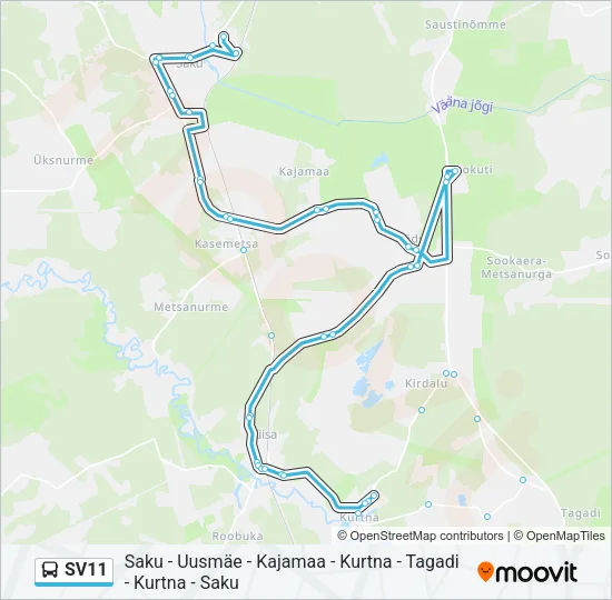 Автобус SV11: карта маршрута