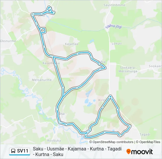 Автобус SV11: карта маршрута