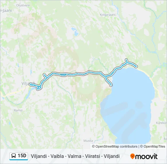 Автобус 15D: карта маршрута