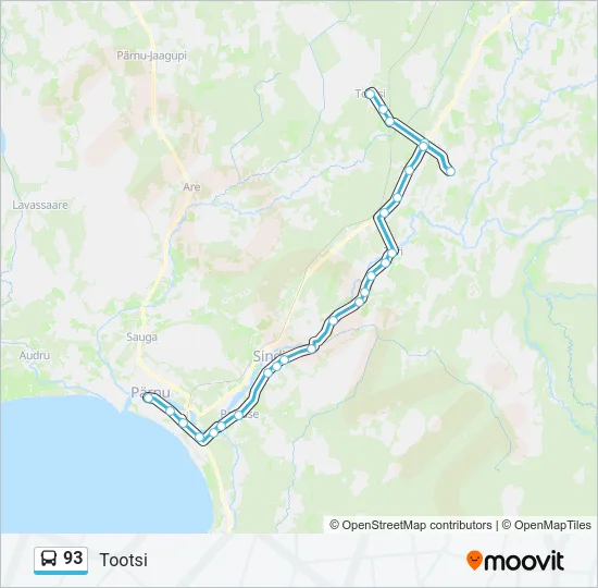 Автобус 93: карта маршрута