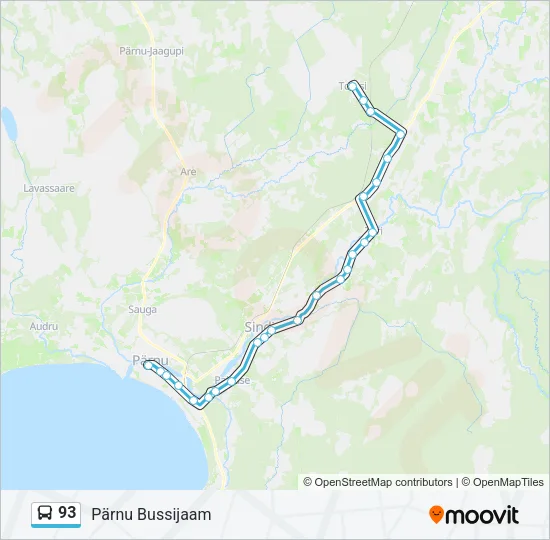 93 Bus Line Map