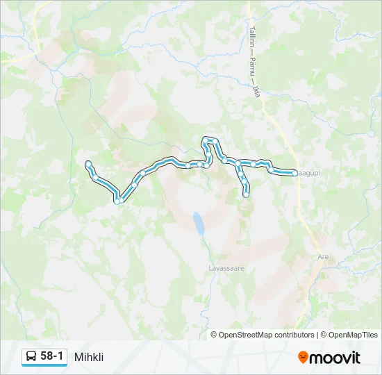 Автобус 58-1: карта маршрута
