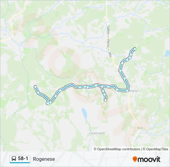 58-1 Bus Line Map