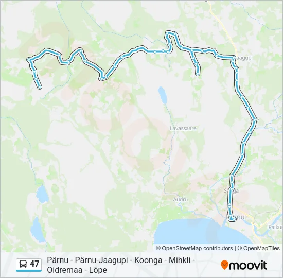 Автобус 47: карта маршрута