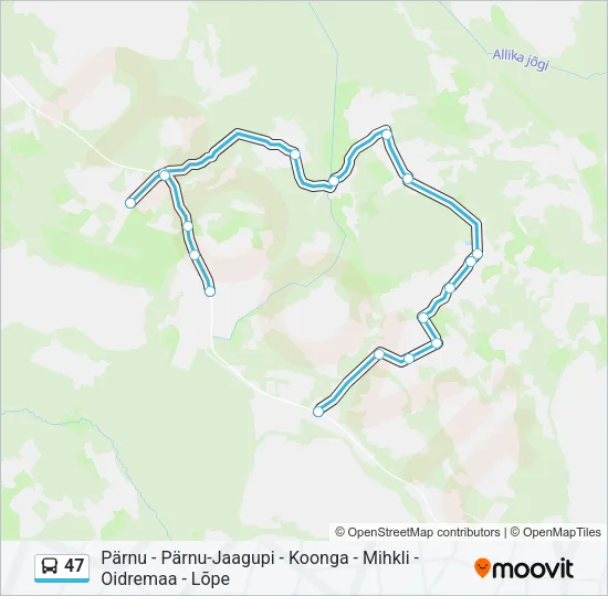 Автобус 47: карта маршрута