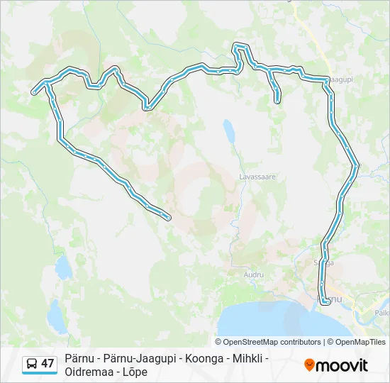 Автобус 47: карта маршрута