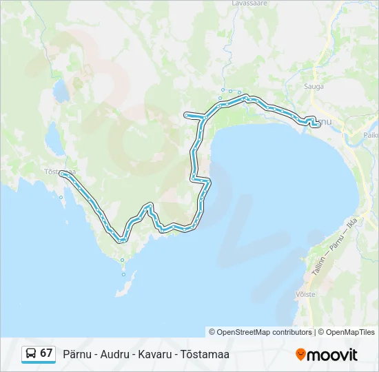 67 Bus Line Map