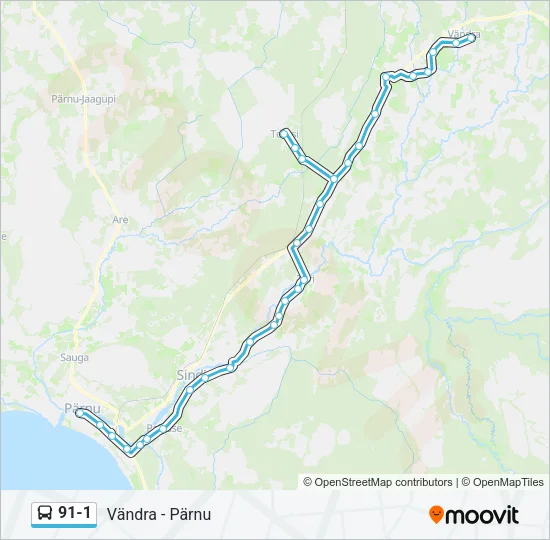 91-1 Bus Line Map