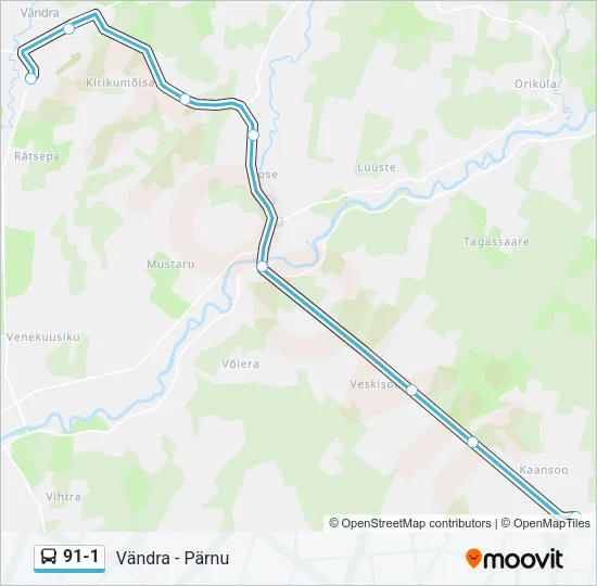 91-1 Bus Line Map