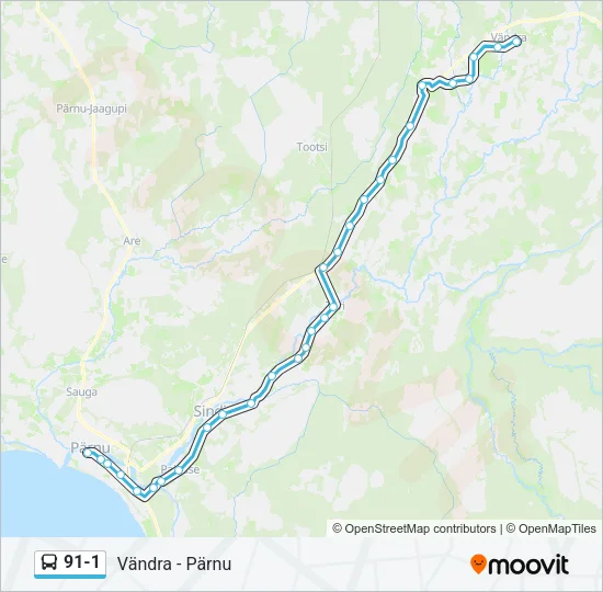 91-1 Bus Line Map