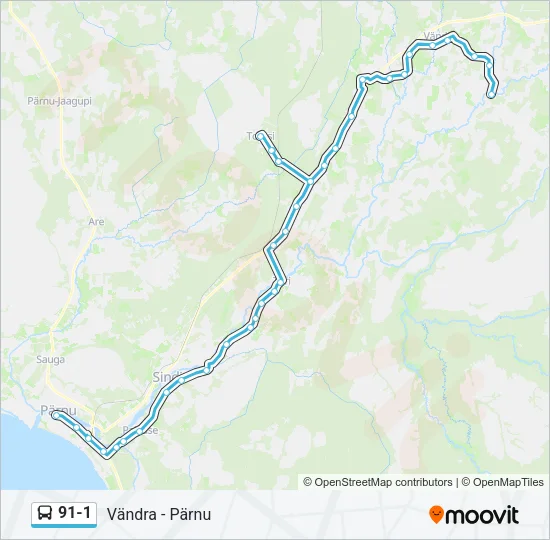 91-1 Bus Line Map