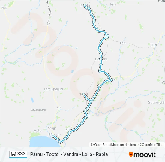 333 Bus Line Map
