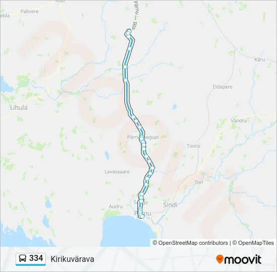 334 Bus Line Map