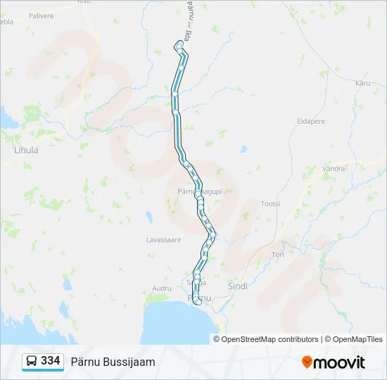 334 Bus Line Map