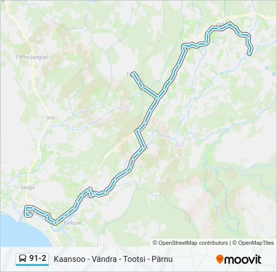 91-2 Bus Line Map