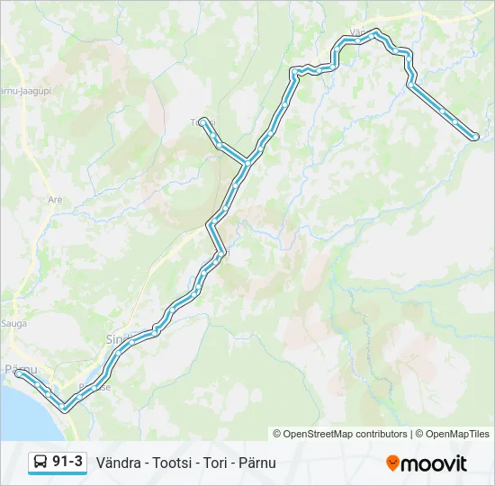 91-3 Bus Line Map