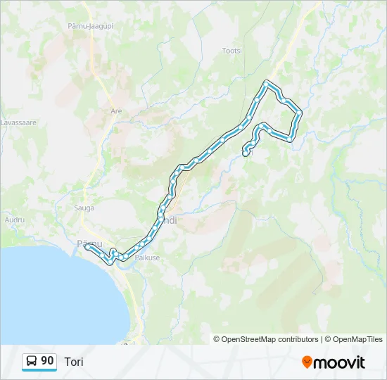 90 Bus Line Map