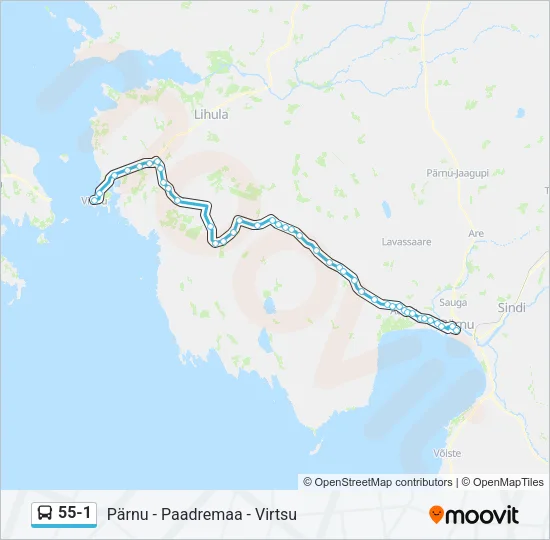 55-1 Bus Line Map