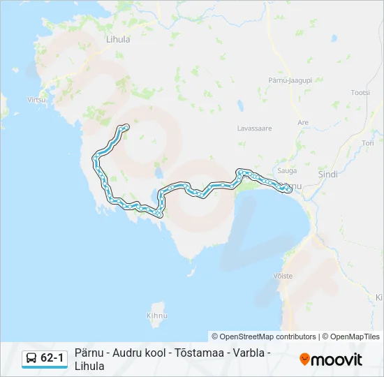 62-1 Bus Line Map