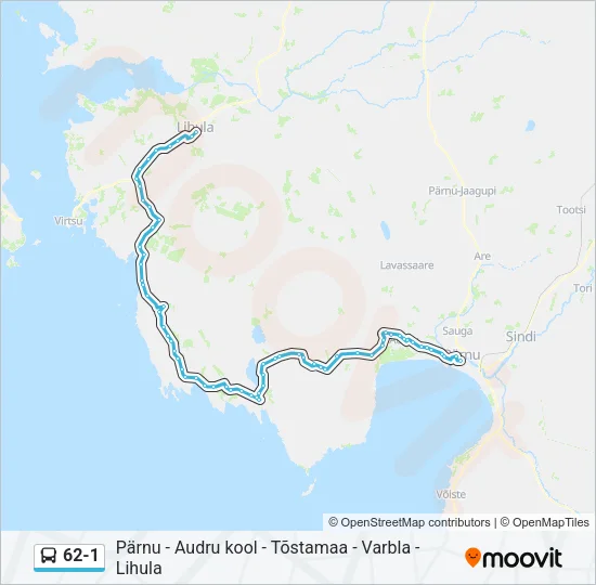 62-1 Bus Line Map