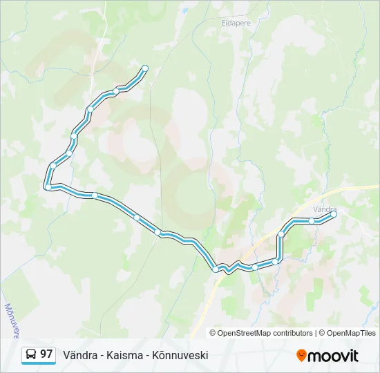 Автобус 97: карта маршрута