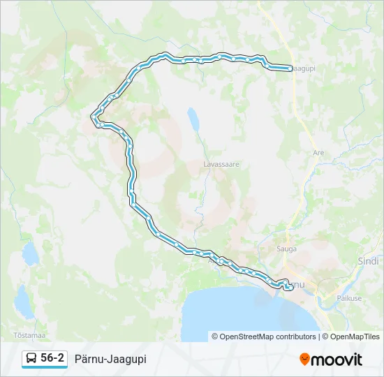 Автобус 56-2: карта маршрута