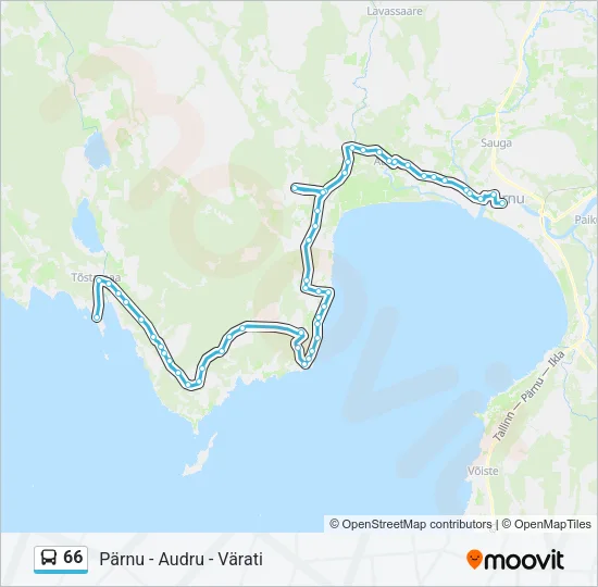 66 Bus Line Map