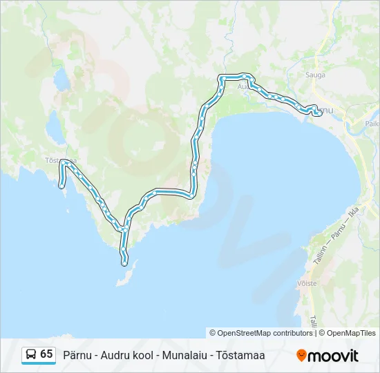 Автобус 65: карта маршрута