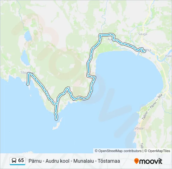 Автобус 65: карта маршрута