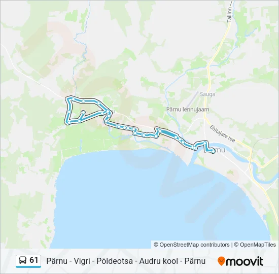 61 Bus Line Map