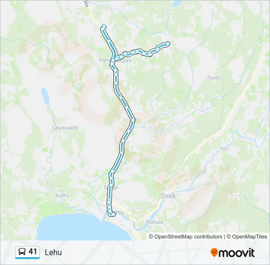 41 Bus Line Map