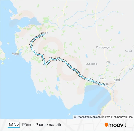 Автобус 55: карта маршрута