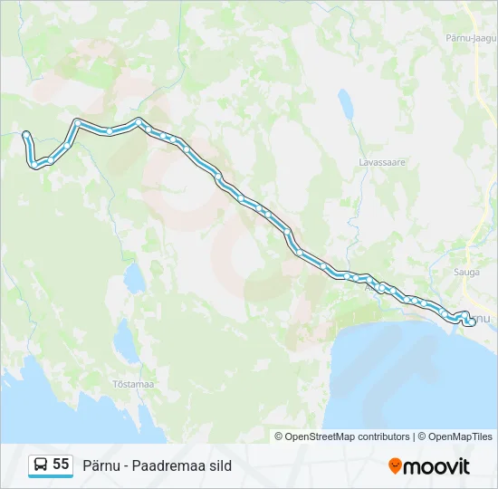 55 Bus Line Map