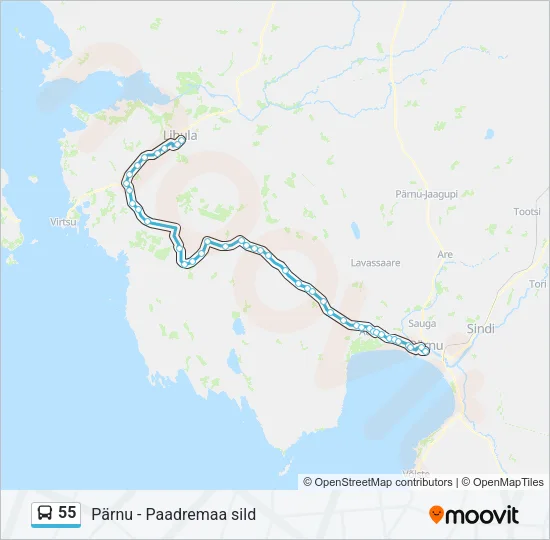 55 Bus Line Map
