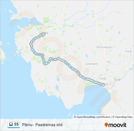 55 Bus Line Map