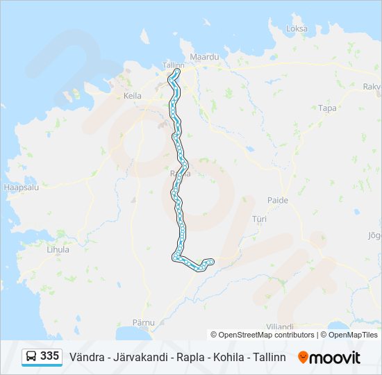 335 bus Line Map