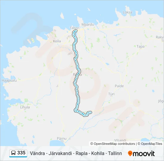 335 Bus Line Map