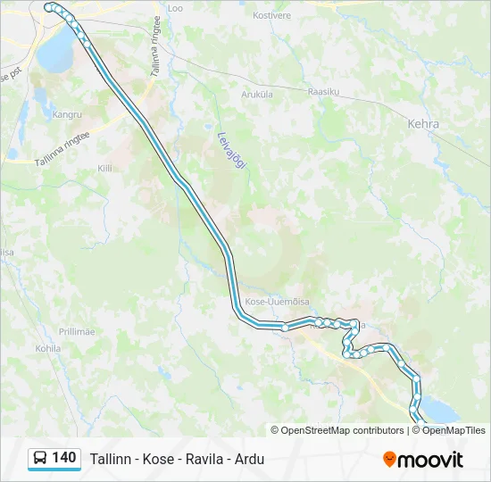 Автобус 140: карта маршрута