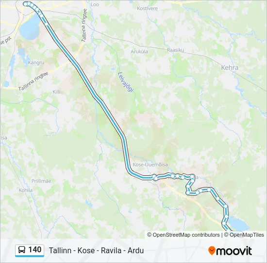 140 Bus Line Map