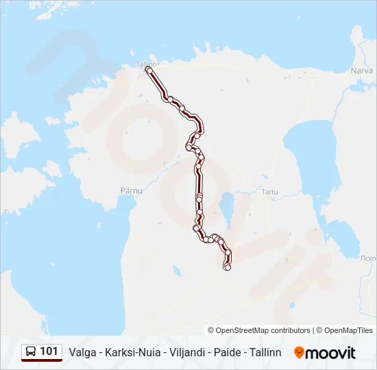 101 Bus Line Map