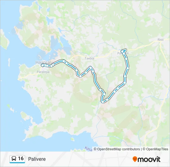 Автобус 16: карта маршрута