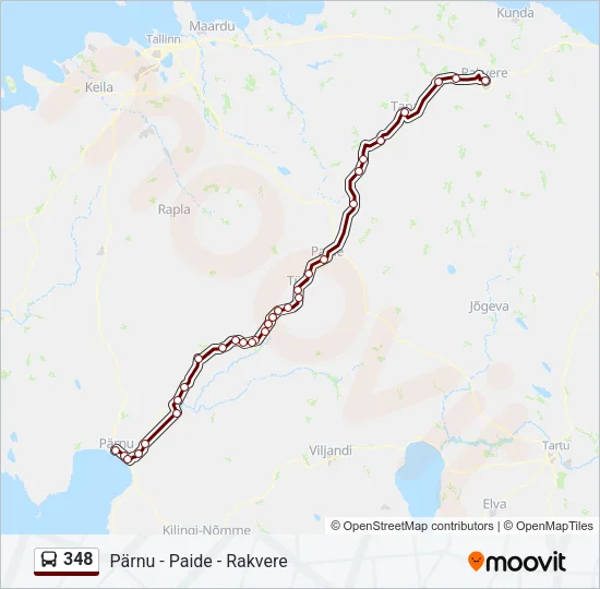 348 Bus Line Map