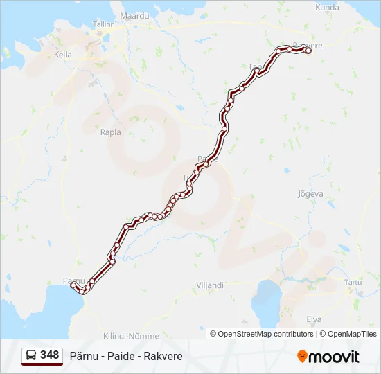 348 Bus Line Map