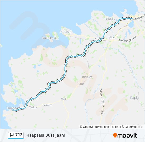 Автобус 712: карта маршрута