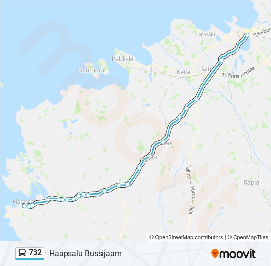 Автобус 732: карта маршрута