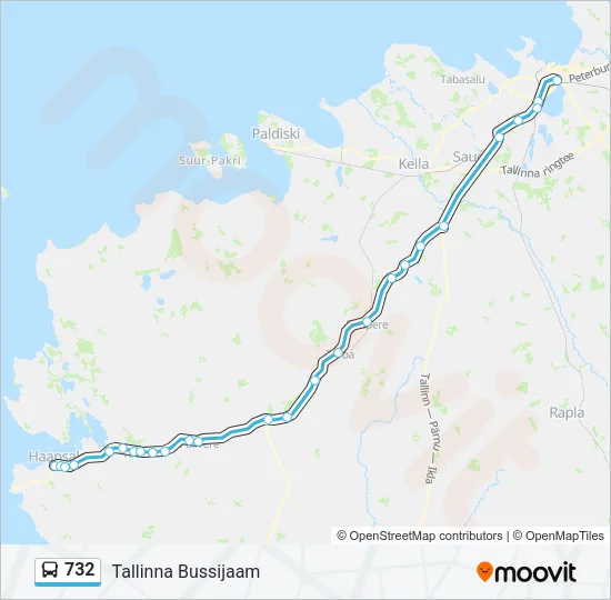 732 Bus Line Map