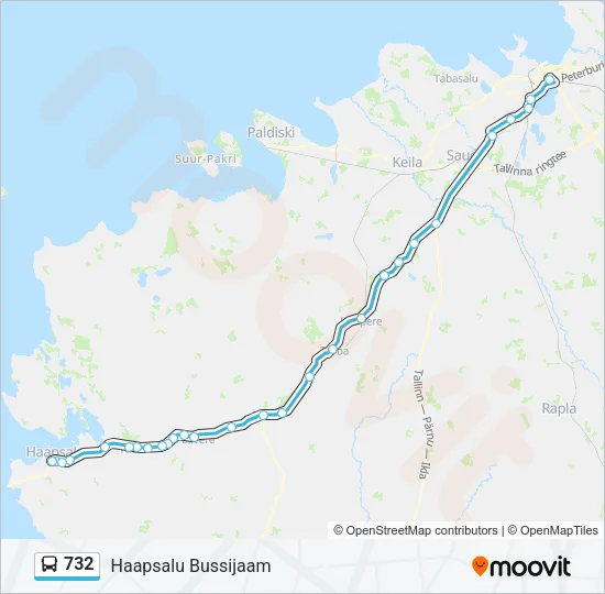 732 Bus Line Map