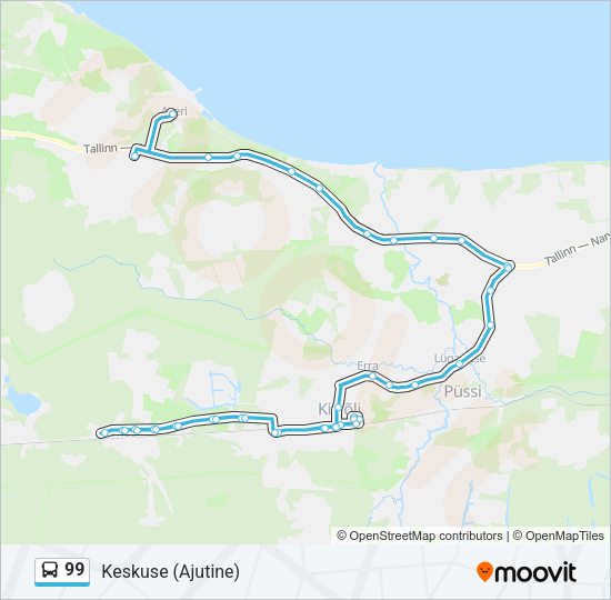 Автобус 99: карта маршрута