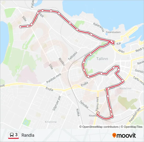 3 Bus Line Map